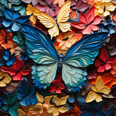 Beautiful swarm of butterflies filling the picture 