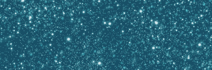 Winter Christmas background with white falling Snow .