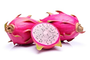 Exotic Dragon Fruit Revealing Vibrant, Succulent Pulp Created With Generative AI Technology