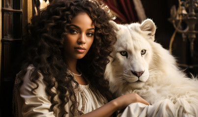 Bold and Beautiful: African American Heiress and Her White Tiger in Photography Spread
