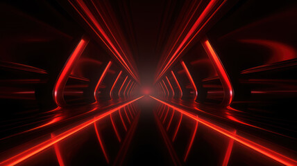 Energetic Red and Black Abstract Tunnel