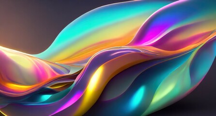 Iridescent organic shapes with smooth movement and flow
