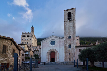 The medieval town of Gubbio and the gothic church of San Giovanni Battista, Umbria, Italy
