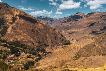 landscape in the mountains in cusco