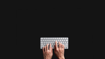 A shot of hands typing on a keyboard to search for the information they need on the internet from...