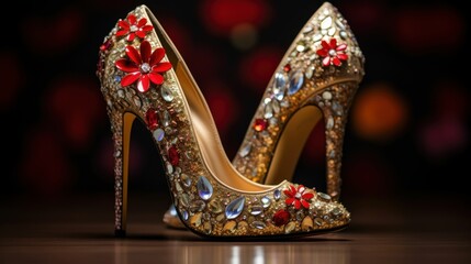 Luxury fashion high heels shoes for prom 