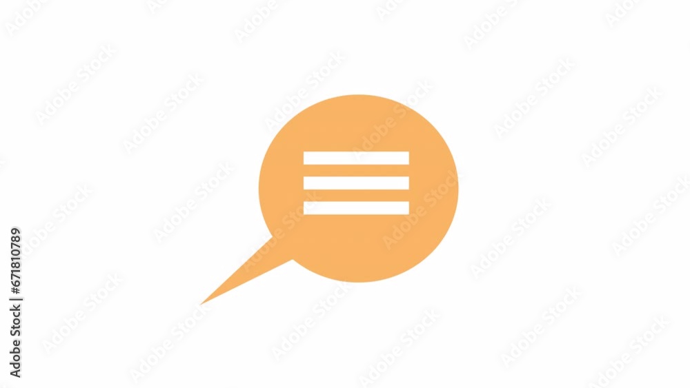 Poster showing up speech cloud text 2d object animation. message announcement, dialog box flat cartoon 4k v
