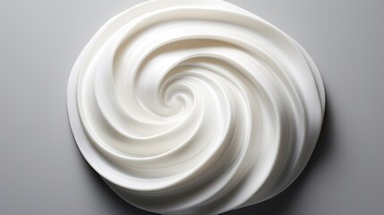  a close up of a white object with a spiral design in the middle of the image on a gray background.  generative ai