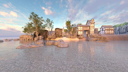 島の突端にある集落 © tsuneomp