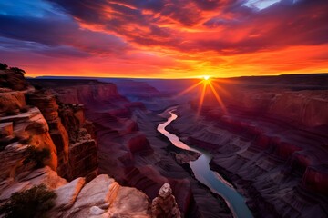 A breathtaking sunrise over the Grand Canyon.
