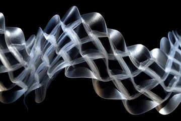 Translucent chain with varying opacities forming a pattern resembling zig zag. Generative AI