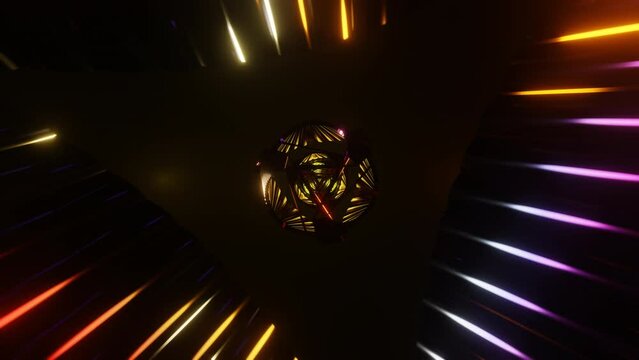 The VJ Loop pulsates with neon disco energy, lighting the background.