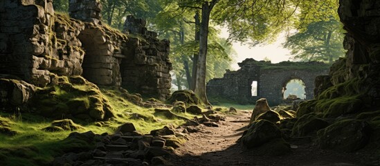Rychleby castle ruins near erven d l village easily accessible - obrazy, fototapety, plakaty