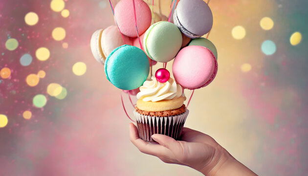 vintage, cupcake, ballons, maracons, witzig, new, lifestyle