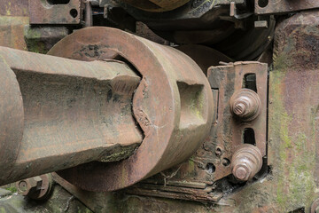 Fototapeta na wymiar rusty remains of a steel production machine
