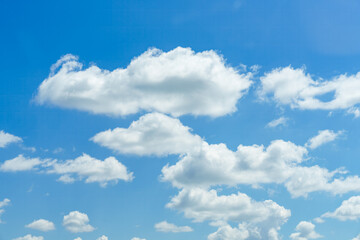 Natural daylight and white clouds floating on blue sky