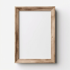 Wooden picture frame isolated on white background. 3d render.