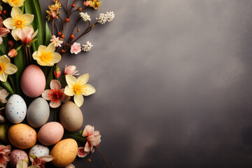 Vintage Easter Background with Copy Space