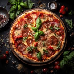 pizza with mushrooms