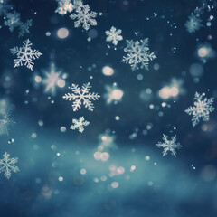 Fototapeta na wymiar Snowflakes on a blue background. Christmas and New Year background.