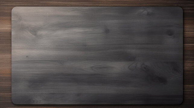 Wooden cutting board and white parchment paper. Perspective view of wood wooden table generative ai