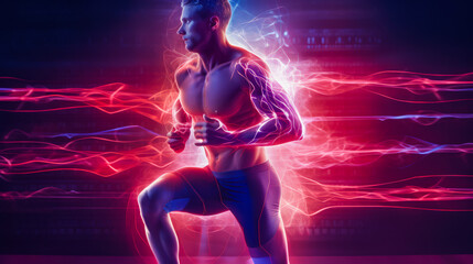 Man running for cardiovascular health prevention.