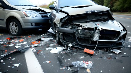 car crash on the road