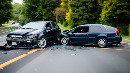 car crash on the road