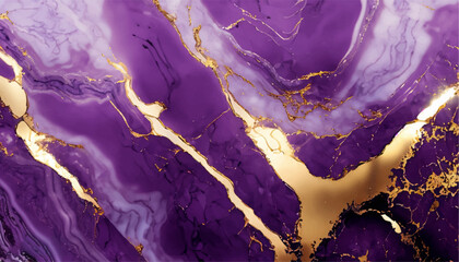 Gold-purple elegant marble - obrazy, fototapety, plakaty