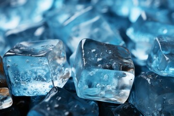 Obraz premium Fresh cool blue ice cube background