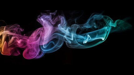 Fototapeta premium Abstract coloured smoke purple smoke black background wallpaper image AI generated art