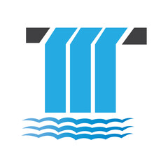 waterfall icon logo vector design template