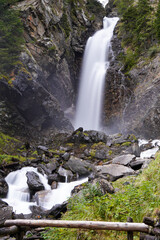 beautiful long exposure waterfalls in the italian dolomites