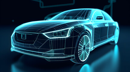 self-driving car visual recognition concept, generative ai