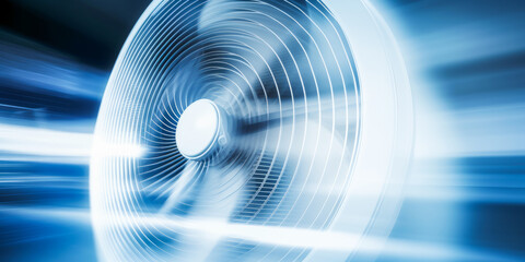 Rotating fan blowing cool air - obrazy, fototapety, plakaty