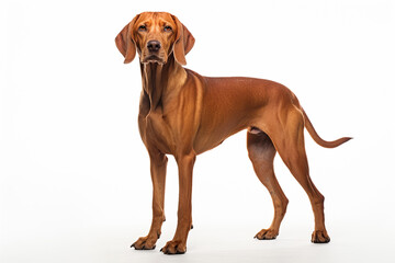 redbone coonhound breed dog on white background