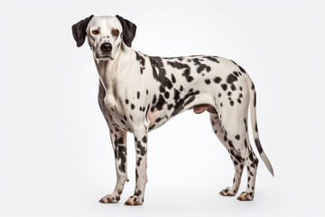 Dalmatian breed dog on white background