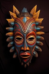 mask of indigenous tribes with very vibrant colors