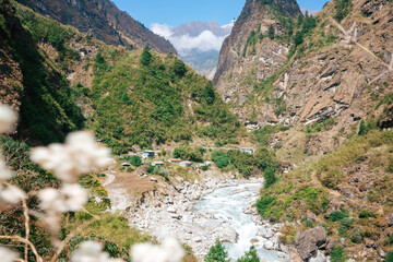 Rustic Valley Settlement by the River.