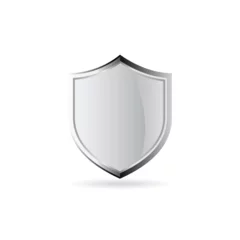 Foto op Canvas Shield Shape with Silver Gradient. Sheild security and guarantee symbol vector design element © mrdesi9n