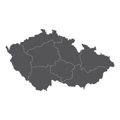 Obraz premium Czechia map. Map of Czech Republic in main regions
