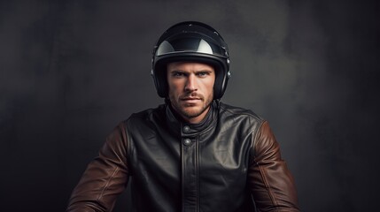 young man with a helmet on a motorcycle