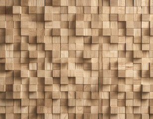 abstract wooden background made of cubes of wood