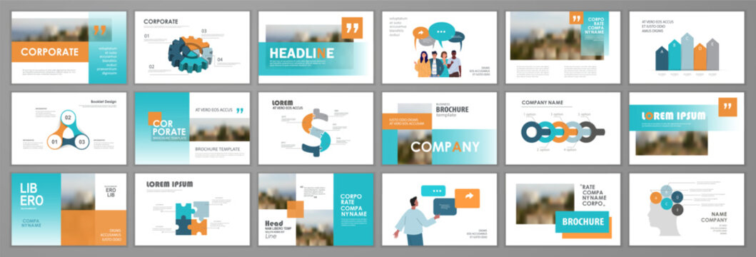 Brochure layout design template set