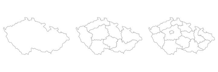 Fototapeta na wymiar Czechia map. Map of Czech Republic in set