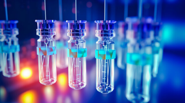 Covid-19 vaccine concept. vaccine in small glass ampoules.