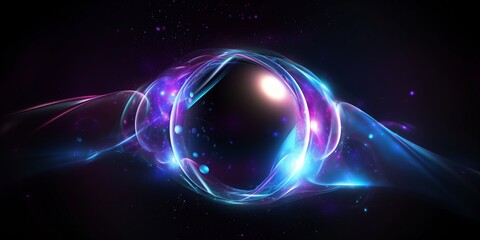 purple and blue orb digital wave technology background wallpaper concept, motion texture cyber network elements