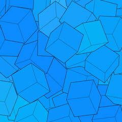 Vector abstract background. Geometric template for prizantation. B lue cubes. eps 10