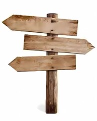 wooden sign isolated on white