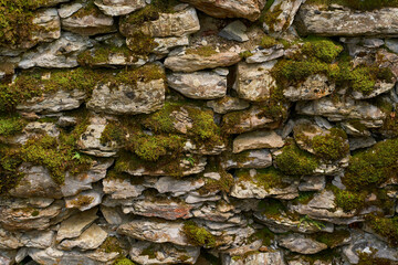 Mossy stone wall